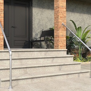 Heavy-Duty Outdoor Pipe Handrail | Industrial Galvanized Stair Rail | Garden Safety Handrail | DIY Access Support | Weatherproof Railing