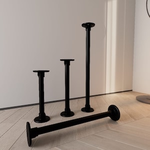 Single Pipe Table Leg | Industrial Style Table Base | DIY Furniture Support | Handmade Steel Leg for Dining, Coffee, Console, or Desk