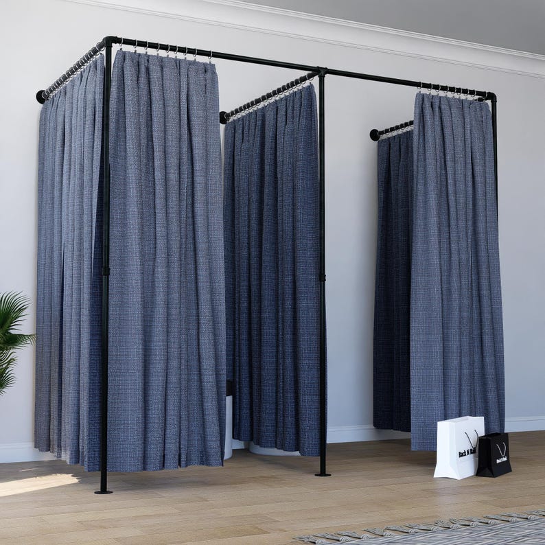 Changing Room Rods Double Changing Room Curtain Rail - Sturdy and Stylish Fitting Room ...