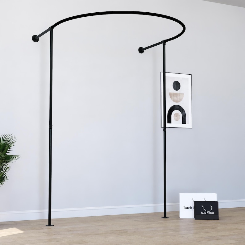 Changing Room Rods Curved Changing Room Curtain Rail | Industrial Fitting Room Rod - Etsy