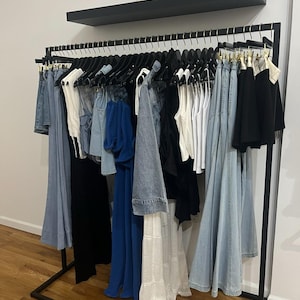 Minimalist Square Pipe Clothes Rack | Industrial Garment Display | Modern Entryway Organizer | Sturdy & Durable