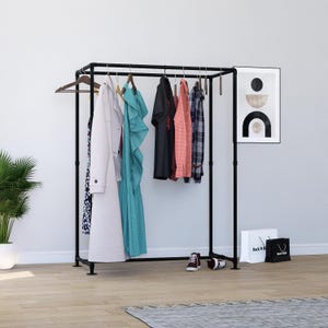 Industrial Clothing Rail | Heavy Duty Pipe Garment Rack | Freestanding Clothing Rack for Display | Retail Clothes Rail | Fast Dispatch
