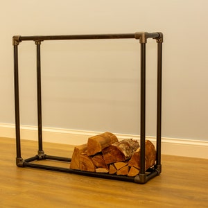Pipe Firewood Rack - Industrial Firewood Stand - Fireside Log Holder - Fireplace Accessories - Wood Storage for fireplace