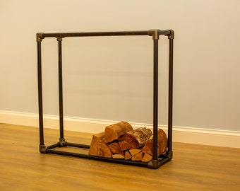 Pipe Firewood Rack - Industrial Firewood Stand - Fireside Log Holder - Fireplace Accessories - Wood Storage for fireplace