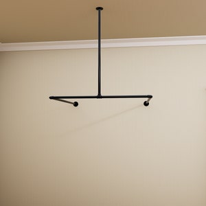 Riel para cortina de probador de techo y pared / Estructura industrial para probadores / Vestidores para tiendas / Barra para cortina de boutique imagen 6
