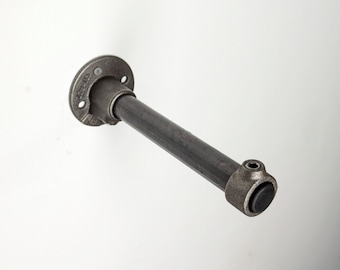 Wall Mounted Pipe Clothes Rail | Industrial Clothing Rack Arm | Coat Hanger Bar | Space-Saving Display | Retail or Home Use | Custom Size
