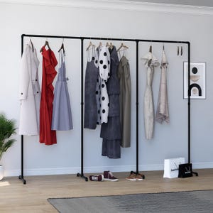 Elegant Bridal Clothing Rack | Triple Segment Freestanding Garment Rail | Heavy Duty Display for Wedding Dresses | Custom Boutique Rack