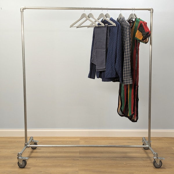Clothing Rail - Handmade Industrial Clothing Rack - Vintage Steampunk Design - Free-Standing rack for clothes