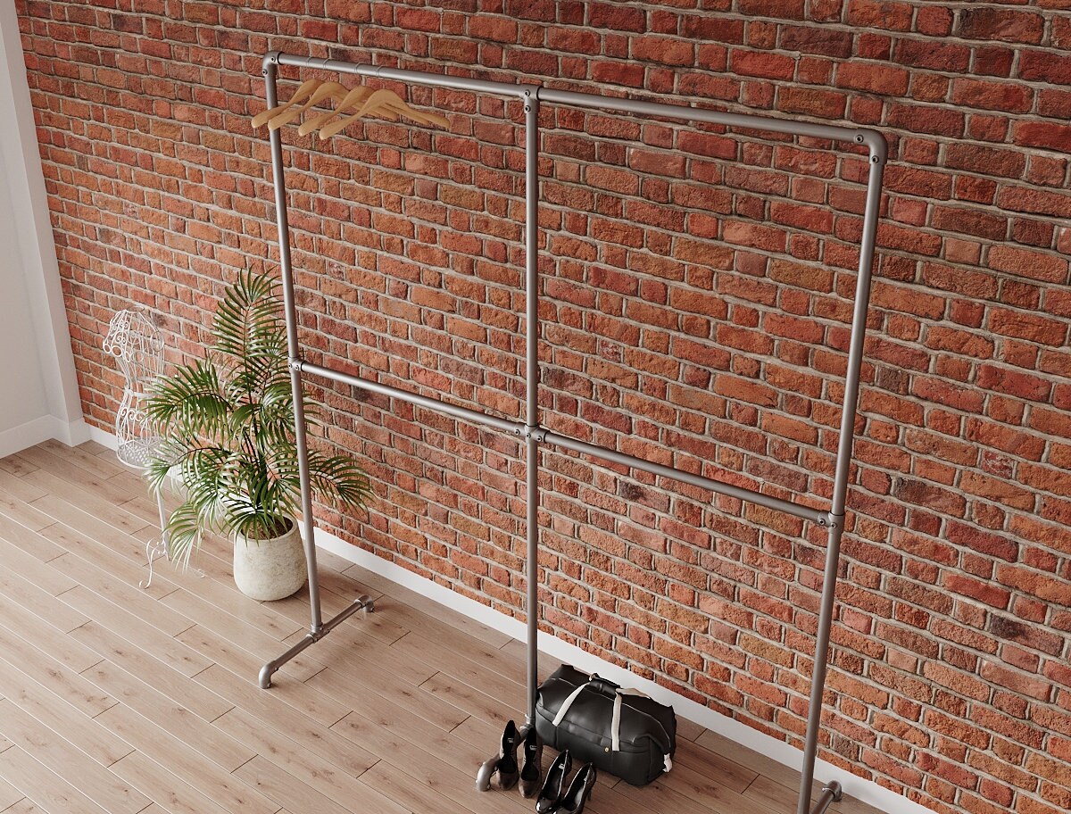 Industrial free standing pipe clothing rack Heavy duty Vintage | Etsy