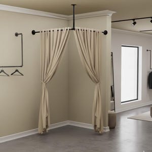 Wand & Decke befestigte Umkleideraum Vorhangschiene | -Einzelhandelsumkleideraum-Rahmen | Stabile Rohrvorhangstange | Boutique Ankleidebereich Lösung