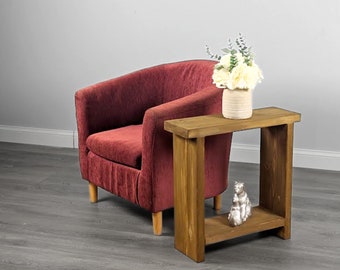 Versatile Narrow Side Table - Handcrafted Solid Wood, Multiple Finishes & Sizes, Perfect as a Stylish End Sofa Table Gift