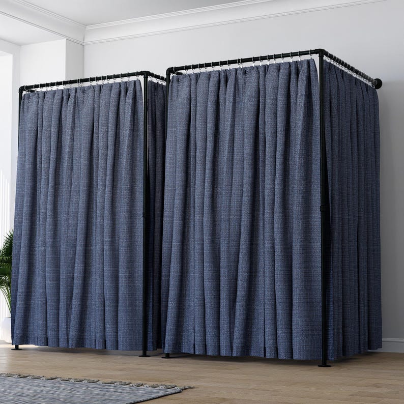 Changing Room Rods Double Changing Room Curtain Rail | Retail Dressing Room Frame ...