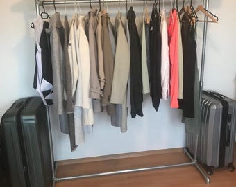 Freestanding Clothing Rack with Shelf | Industrial Pipe Garment Rail | Handmade Clothes Rack/ Rail | Storage Display | Fast Dispatch