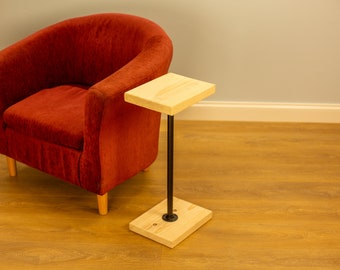 Handcrafted Wood Side Table - Sleek Narrow End Table for Sofas, Available in Multiple Sizes/Colors