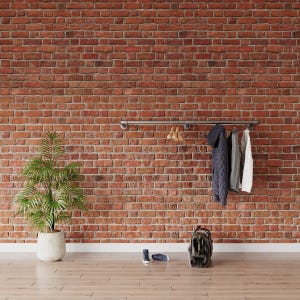 Industrial Wall Mounted Clothes Rail | Galvanized Steel Hanging Rack | 3-Point Wall Fixing | Retail Display or Home Storage | Custom Size