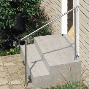 Galvanized Outdoor Handrail | Waterproof Pipe Stair Rail | Mobility & Garden Safety Support | Transitional Stair Railing | Heavy Duty Design