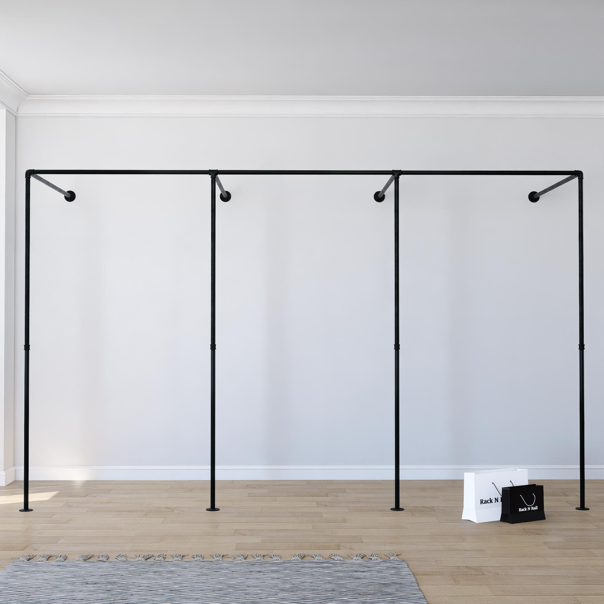 Store Rails Triple Changing Room Curtain Rail | 3-bay Retail Fitting Room System ...