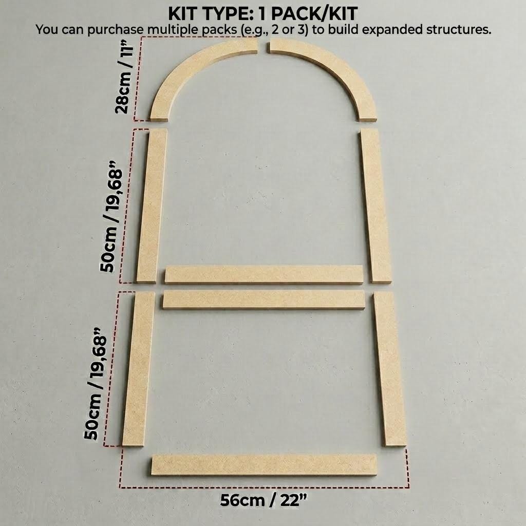 DIY Large Arched Wall Frame & Rectangular Molding Kit CNC Machined Wood ...