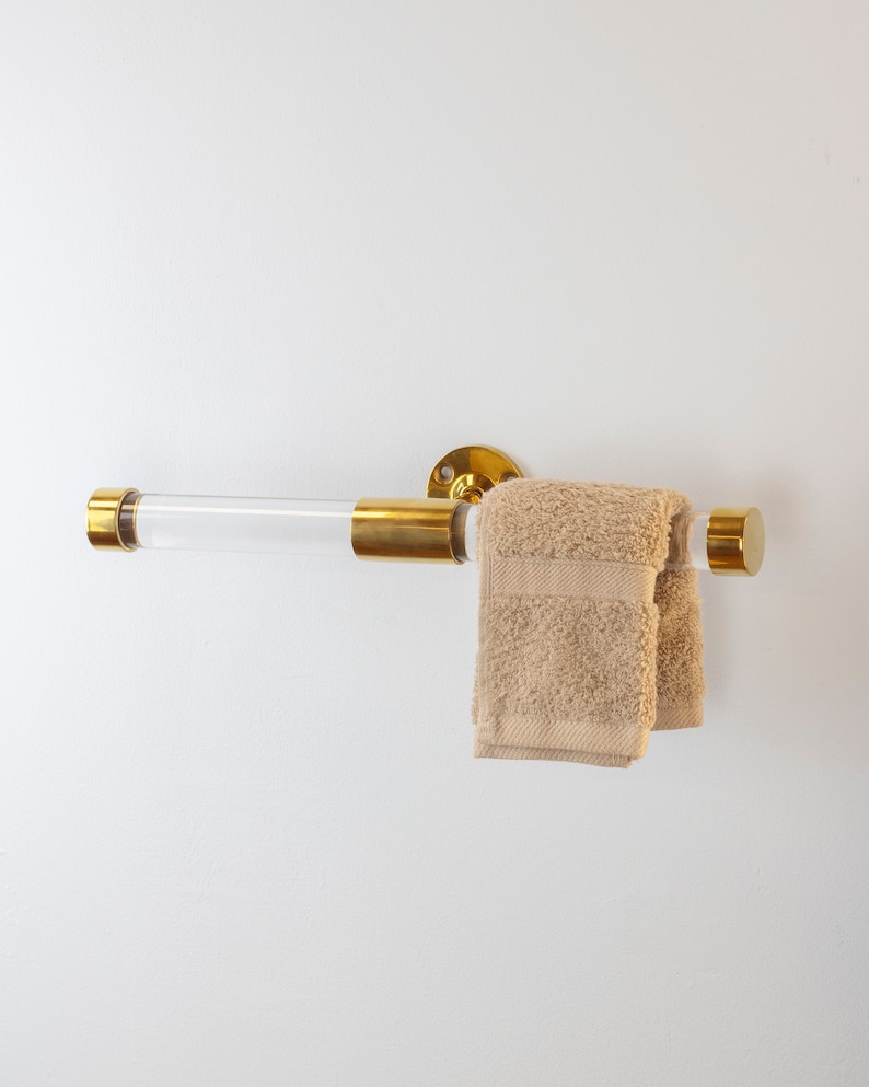 Acrylic Towel Bar in Lucite Premium Quality Towel Rack with Effortless End Bracket Installation Towel Rod Excellence 2 image 2