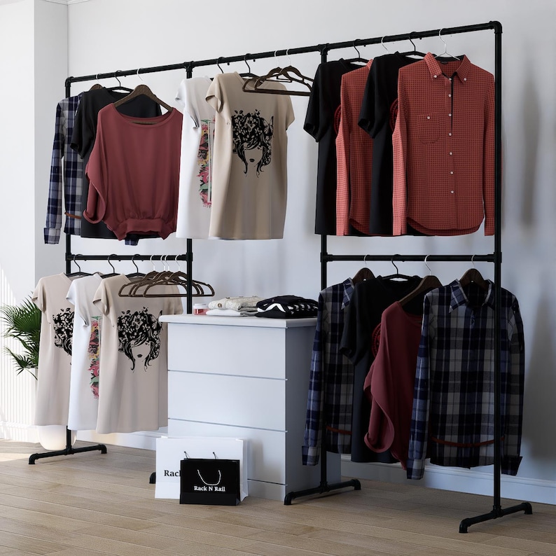 Handmade Modular Clothing Rack | Custom Adjustable Garment Display ...
