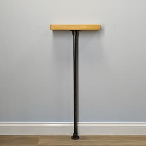 14x4cm Industrial Console Table | Slim Reclaimed Wood Radiator Shelf | Wall-Mounted Hallway Table with Pipe Legs | Space-Saving Design