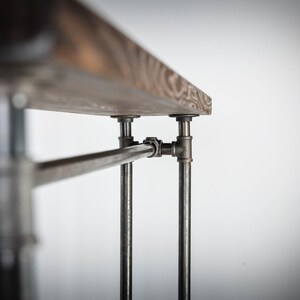 Floor Mounted Clothing Rack with Top Wood Shelf | Industrial Pipe Garment Rail | Handmade Coat Rack | Custom Size | Home or Retail Display image 7
