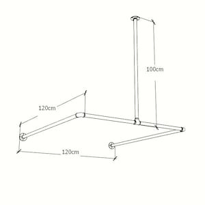 Riel para cortina de probador de techo y pared / Estructura industrial para probadores / Vestidores para tiendas / Barra para cortina de boutique imagen 8