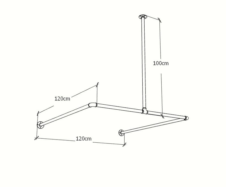 Riel para cortina de probador de techo y pared / Estructura industrial para probadores / Vestidores para tiendas / Barra para cortina de boutique imagen 8