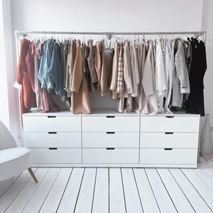Chest of Drawers Clothes Rack Clothing Storage Galvanized Clothing Rail Industrial Pipe Garment Rack Shop and Home Display Rail Etsy
