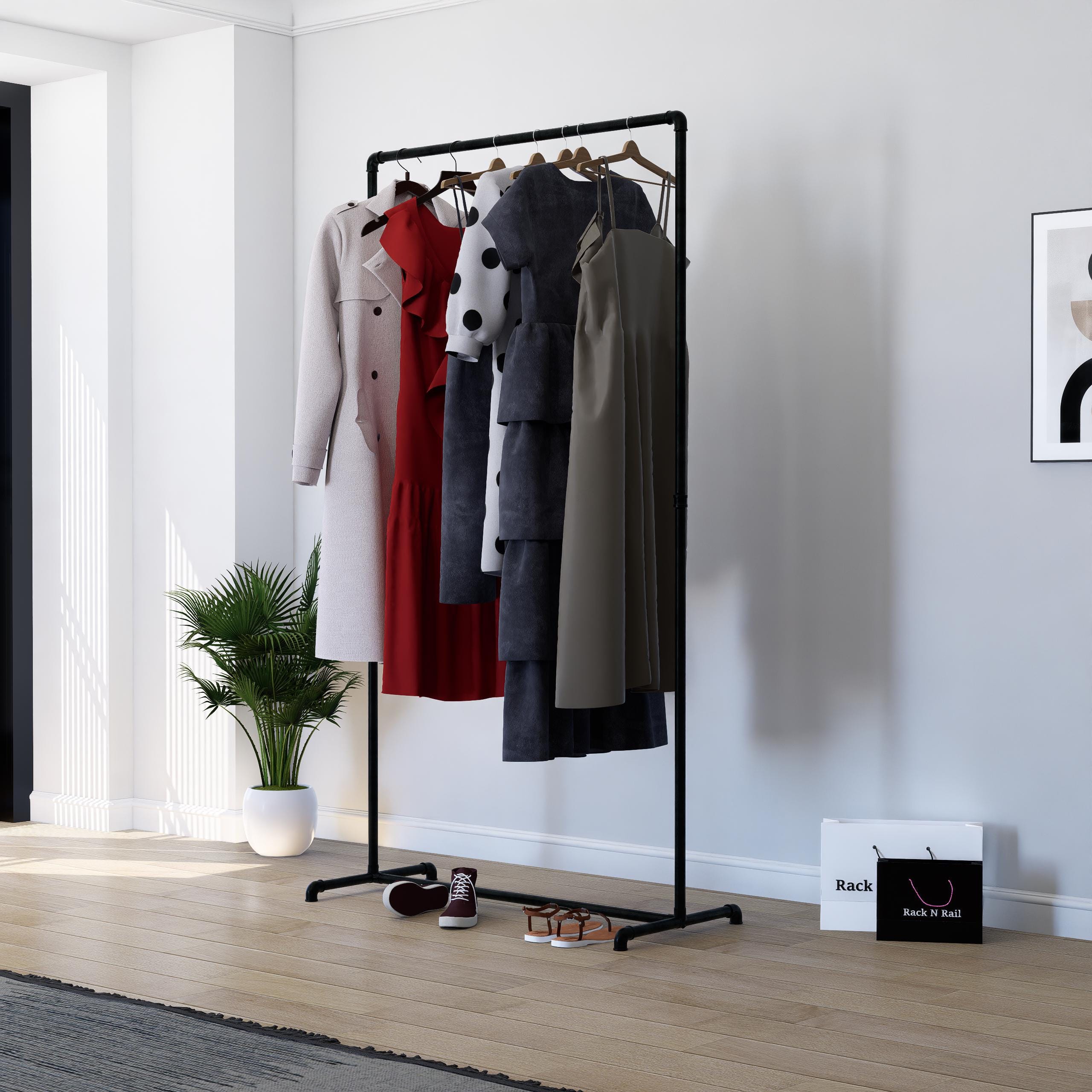 Freestanding Bridal Clothing Rack | Industrial Pipe Garment Rail ...