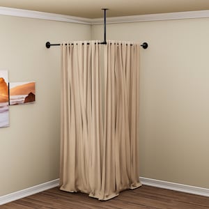 Wall & Ceiling Mounted Changing Room Curtain Rail | Retail Fitting Room Frame | Sturdy Pipe Curtain Rod | Boutique Dressing Area Solution