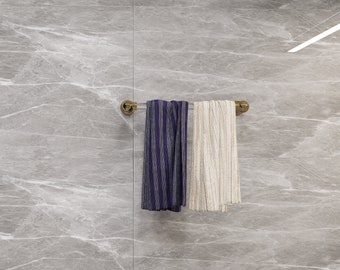 Lucite Towel Bar Rack | Wall-Mounted Clear Acrylic Towel Rail with End Brackets | Modern Bathroom Accessory | Minimalist Towel Holder