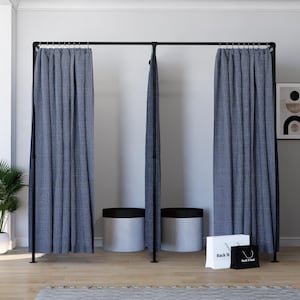 Double Changing Room Curtain Rail - Sturdy and Stylish Fitting Room Rods for Clothes Shop, Dressing Room, Changing Area