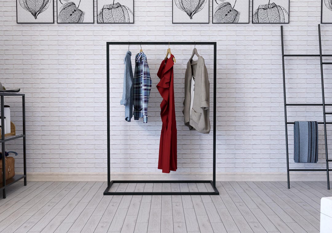 Minimalist Metal Clothing Rack | Custom Size Garment Rail | Detachable ...