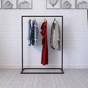 Minimalist Metal Clothing Rack | Custom Size Garment Rail | Detachable Clothes Storage | Made to Order | Modern Display Rack | Sturdy Design