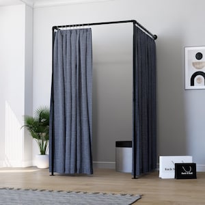Custom Wall-Mounted Changing Room Curtain Rail | Boutique Fitting Room Rod | Cut-to-Size Retail Dressing Booth | Pipe Curtain Frame