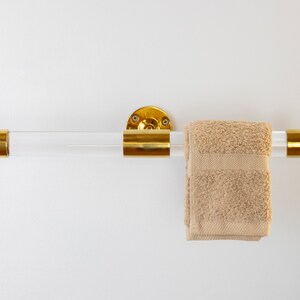 Acrylic Towel Bar in Lucite Premium Quality Towel Rack with Effortless End Bracket Installation Towel Rod Excellence 2 image 3