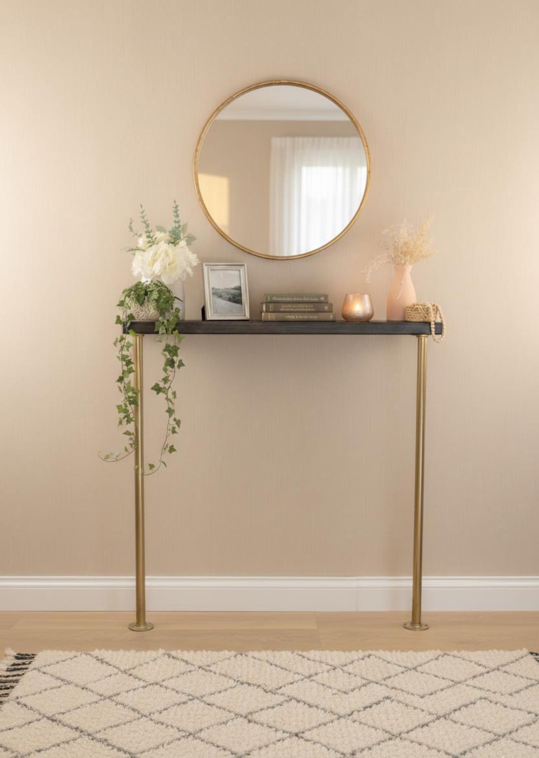 Industrial Reclaimed Wood Console Table photo