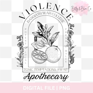 Violet Sorrengail Apothecary, PNG, Basgiath War College Merch, Fourth Wing Iron Flame PNG, Book Lover Merch, Bookish PNG