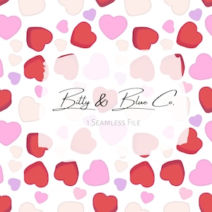 Valentine Hearts Pattern | Seamless Digital Pattern, Seamless Repeat Pattern, Girls Fabric Pattern, Boy Seamless File, Girly Fabric Pattern