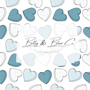 Blue Valentine Hearts Pattern |Seamless Digital Pattern,Seamless Repeat Pattern,Boy Fabric Pattern,Boy Seamless File,Seamless Fabric Pattern