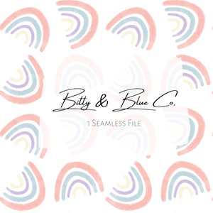 Pastel Rainbow Pattern | Seamless Digital Pattern, Seamless Repeat Pattern, Girls Fabric Pattern, Boy Seamless File, Girly Fabric Pattern