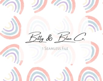Pastel Rainbow Seamless Pattern | Girly Fabric Design (Digital Download)