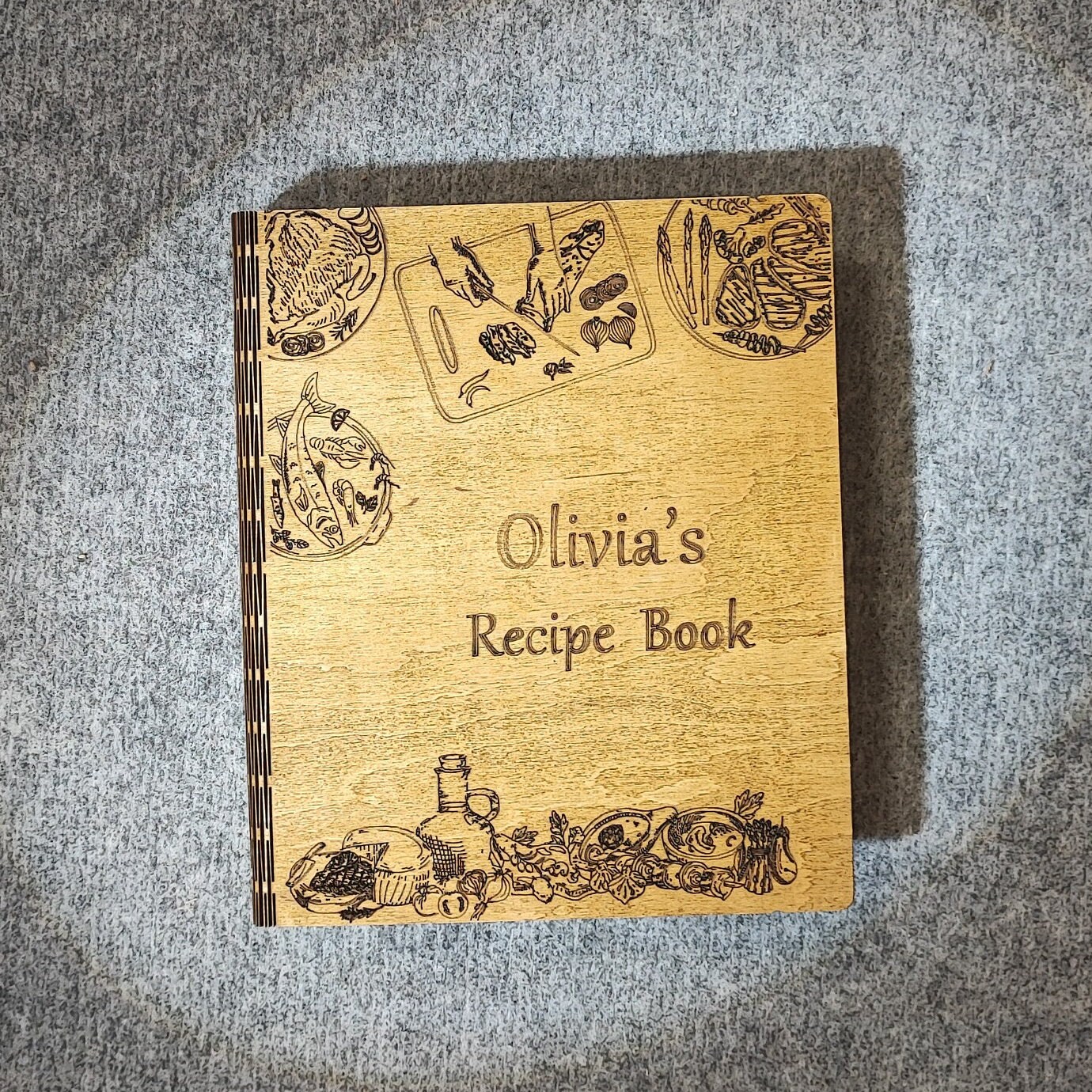 Recipe Book Binder Personalized Birthday Gift Wooden Binder Etsy
