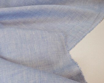 Linen Fabric in Blue Melange