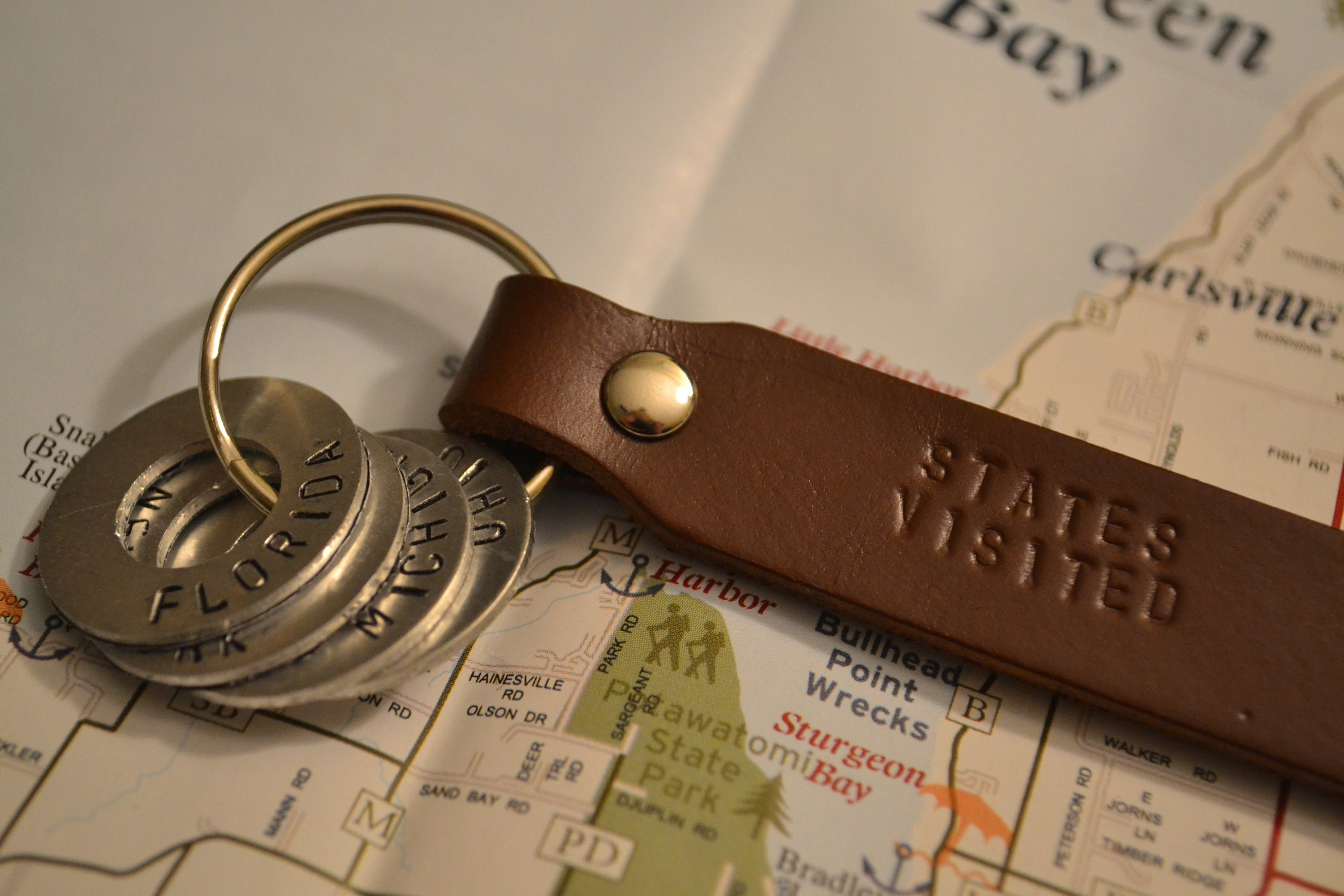 Leather Keychain For Travel Tokens Tokens For National Parks Etsy