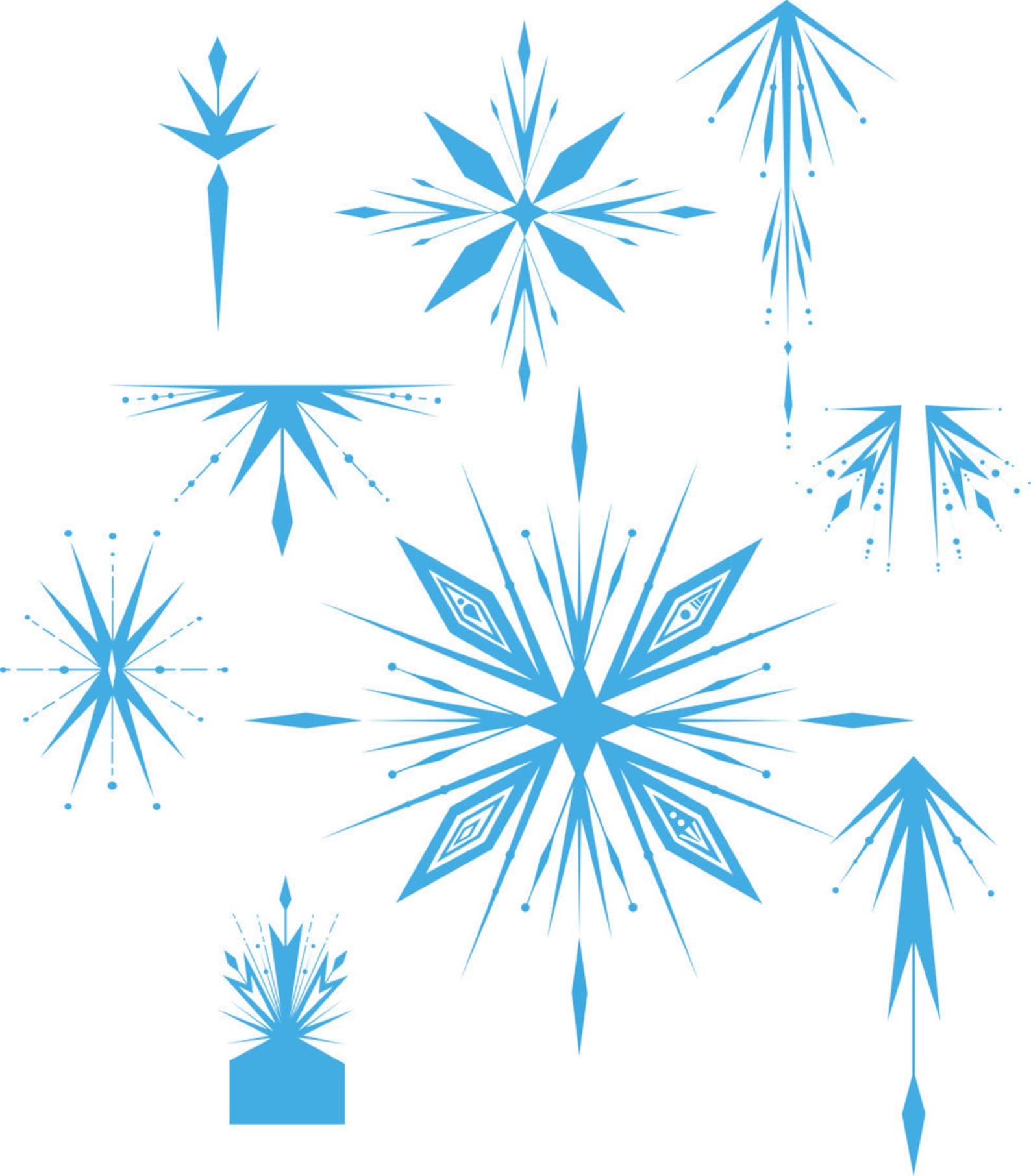 Frozen 2 Elsa Snowflake and Dress SVG PDF PNG and More Etsy