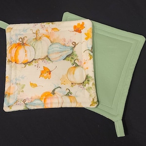 Fall Pumpkin Potholder: Handmade Cotton Kitchen Decor