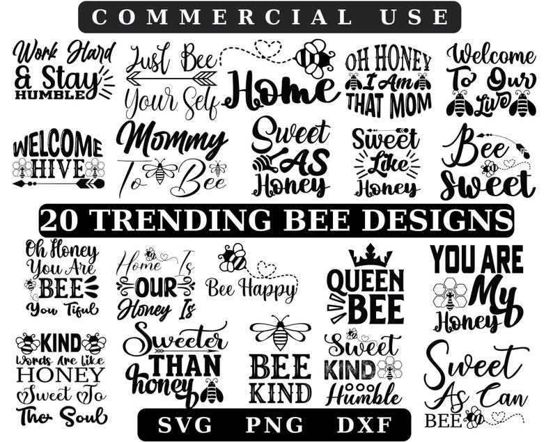 Bee SVG Bee SVG Bundle Sunflower Svg Honeybee SVG Queen - Etsy