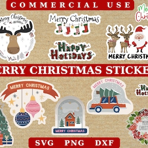 MERRY CHRISTMAS STICKERS Svg, Christmas sticker bundle, Xmas stickers Png,Printable Stickers Christmas,Christian Jesus God stickers,Cricut,9
